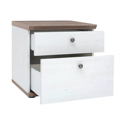 Noptiera STOCKHOLM, pin alb andersen/stejar sonoma, PAL, 48x43x47 cm