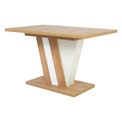 Masa extensibila ZATAR, stejar wotan/alb, PAL laminat, 125/170x75x76 cm