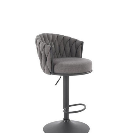 Scaun bar H125, gri - Nea 15, stofa clasica/otel, 53x54x90/105 cm