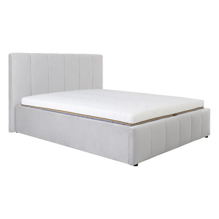 Cadru pat LONES 160x200, stofa catifelata gri deschis - Bluvel 03