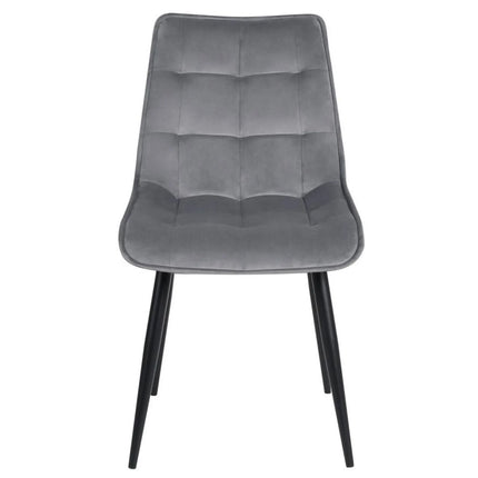 Scaun RON, gri deschis/negru, stofa catifelata/metal, 48x62x87 cm