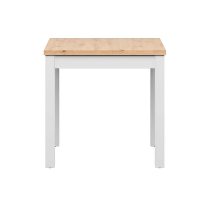 Masa MAREN, stejar artisan/alb, PAL laminat/lemn, 80x80x77 cm