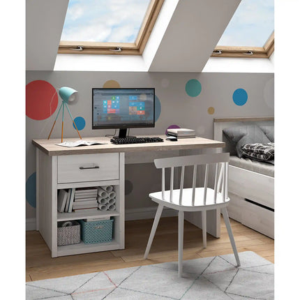 Birou LUCA JUZI, zada sibiu deschis/stejar sonoma, PAL laminat, 141x81x77 cm