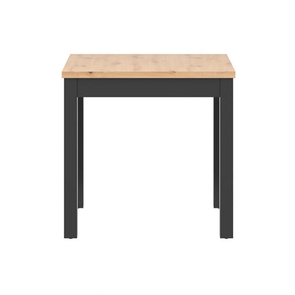 Masa MAREN, stejar artisan/negru, PAL laminat/lemn, 80x80x77 cm