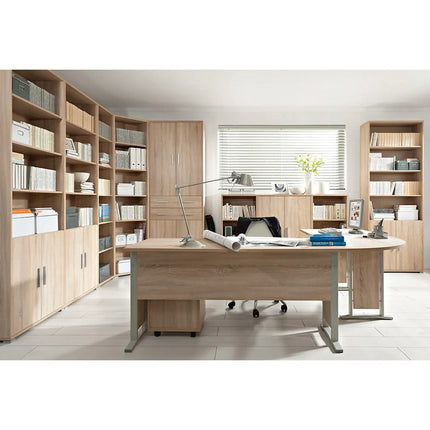 Biblioteca OFFICE, stejar sonoma, PAL laminat, cu 2 usi, 79x35x221 cm