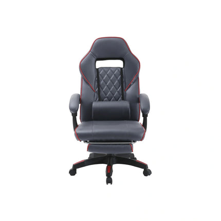 Scaun gaming RIKU, gri/negru, piele ecologica, 71x64x112/122 cm