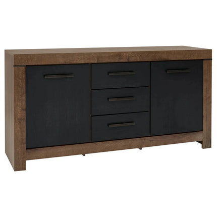 Comoda BALIN, negru/stejar, PAL, 160x45x85 cm