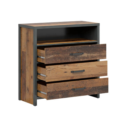Comoda WESTON, maro/gri gri grafit, PAL laminat, 90x40x91 cm