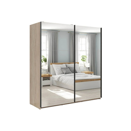 Dulap TETRIX, stejar sonoma, PAL, cu 2 usi si oglinzi, 183x60x196 cm