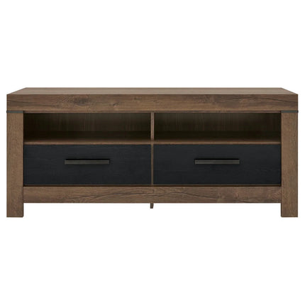 Comoda TV BALIN, stejar/negru, PAL, 140x45x61 cm