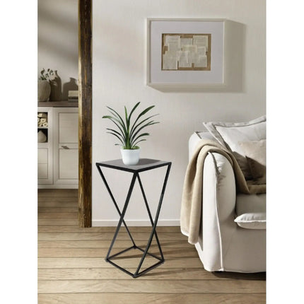 Suport flori SELMA, negru, metal, 25x25x60 cm