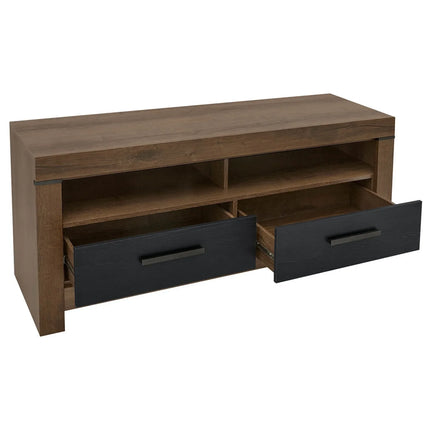 Comoda TV BALIN, stejar/negru, PAL, 140x45x61 cm