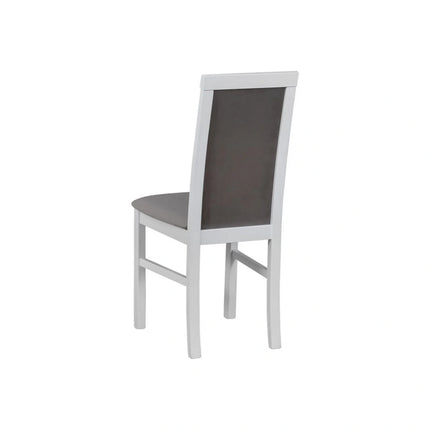 Scaun COMO, gri/alb, stofa catifelata/lemn, 43x51x92 cm