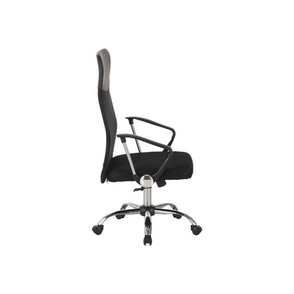 Scaun birou ALEX, negru, stofa/plasa, 60x61x107/117 cm