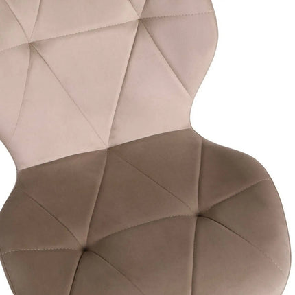 Scaun KEN, bej inchis/negru, stofa catifelata/metal, 47x55x87 cm