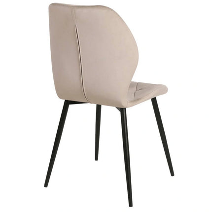 Scaun KEN, bej inchis/negru, stofa catifelata/metal, 47x55x87 cm