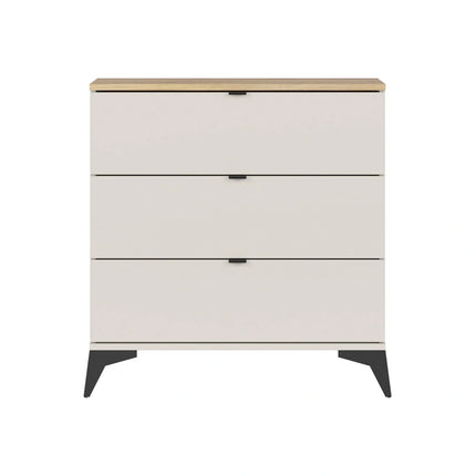Comoda GLAMOUR, stejar/casmir, PAL, cu 3 sertare, 85x42x90 cm