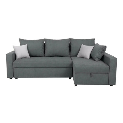 Coltar extensibil PREZEMEK IV, universal, stofa clasica gri - Enjoy New 23, cu lada depozitare, 240x138x89 cm