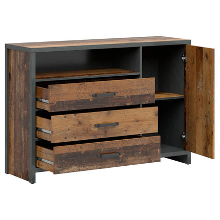 Comoda WESTON, maro/gri grafit, PAL laminat, 131x40x91 cm