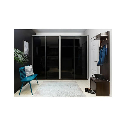 Dulap FLEX, negru lucios/gri grafit, PAL, cu 2 usi, 120x66x240 cm