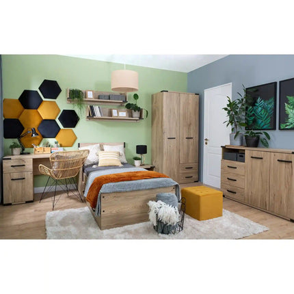 Cadru pat LARA 120x200, stejar, PAL laminat