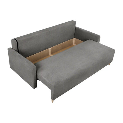 Canapea extensibila SIGMA, stofa catifelata gri - Onega 7, 208x90x92 cm