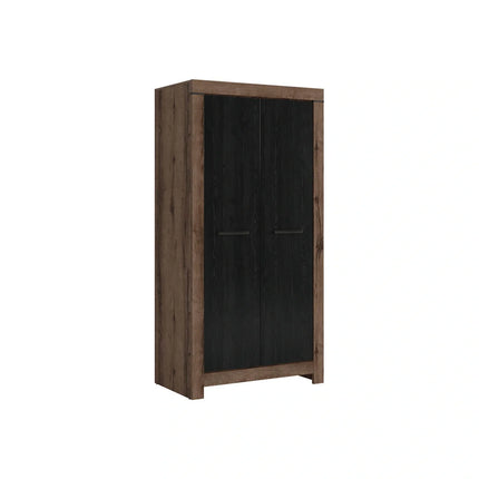 Dulap BALIN, negru/stejar, PAL, cu 2 usi, 98x55x195 cm