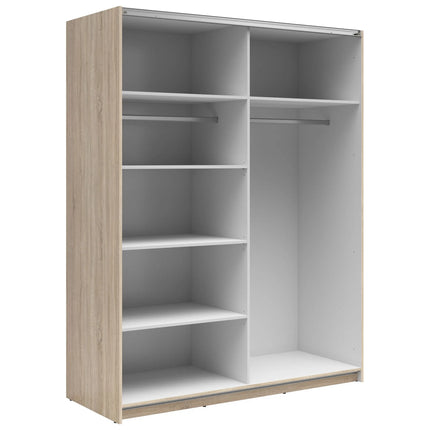 Dulap TETRIX, stejar sonoma/alb lucios, PAL, cu 2 usi, 154x60x196 cm
