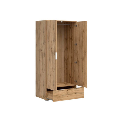 Dulap ZELE, stejar wotan, PAL, cu 2 usi, 91x57x195 cm