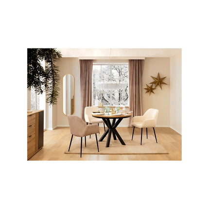 Masa extensibila ELAND, stejar wotan/negru, PAL laminat/metal, 100/200x100x76 cm