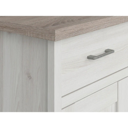 Comoda LUCA JUZI, zada sibiu deschis/stejar sonoma, PAL laminat, 148x43x90 cm