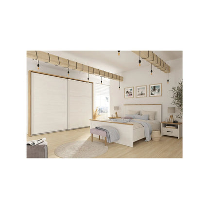 Dressing LOKSA, alb, PAL laminat, cu 2 usi, 270x63x219 cm