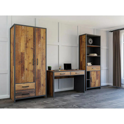 Dulap WESTON, maro/gri grafit, PAL laminat, 90x55x201 cm
