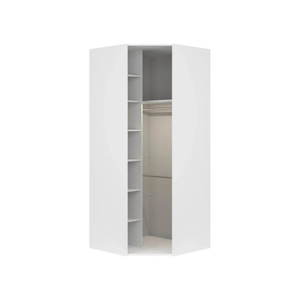 Dulap de colt FLEZ, alb, PAL, cu o usa, 103x103x240 cm