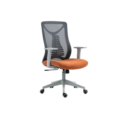 Scaun birou ERGOLEX, negru/portocaliu, stofa/plasa, 58x58x102/112 cm