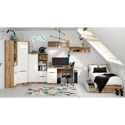 Cadru pat NUIS 90x200, stejar wotan, PAL laminat