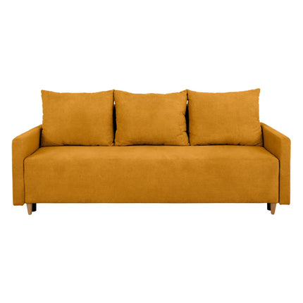 Canapea extensibila SIGMA, stofa catifelata galben - Onega 19, 208x90x92 cm