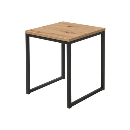 Masuta cafea AROZ, stejar artisan/negru, PAL/metal, 50x50 cm