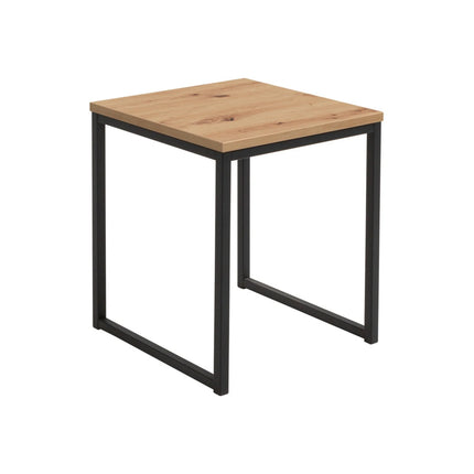 Masuta cafea AROZ, stejar artisan/negru, PAL/metal, 50x50 cm