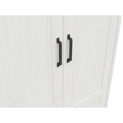 Dulap LOKSA, alb/stejar, PAL laminat, cu 2 usi, 102x57x201 cm