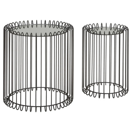Set 2 masute cafea PIA, negru, metal