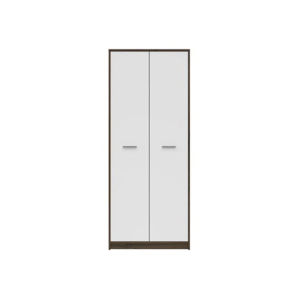 Dulap NEPO PLUS, alb/stejar, PAL laminat, cu 2 usi, 80x55x197 cm