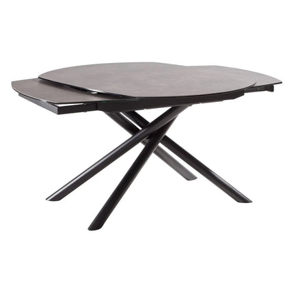 Masa extensibila BINZ, gri antracit/negru, sticla/ceramica/metal, 130/190x100x77 cm