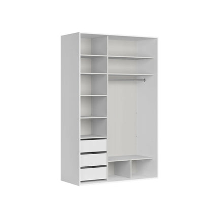 Dulap FLEX, alb, PAL, cu 2 usi si oglinda, 150x66x240 cm