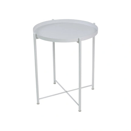 Masuta cafea TIM, alb, metal, 48x48x53 cm