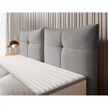Pat CADIS 180x200, stofa catifelata turcoaz inchis - Riviera 87, cu suport pentru saltea