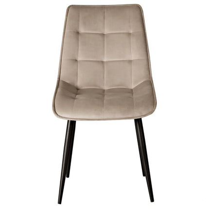 Scaun RON, bej inchis/negru, stofa catifelata/metal, 48x62x87 cm