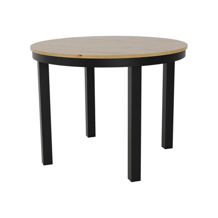 Masa extensibila BERNARDIN, stejar artisan/negru, 100/176x100x76 cm