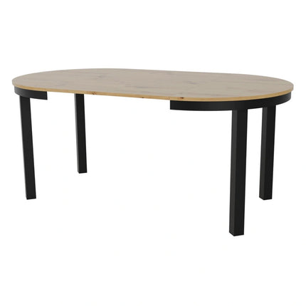 Masa extensibila BERNARDIN, stejar artisan/negru, 100/176x100x76 cm