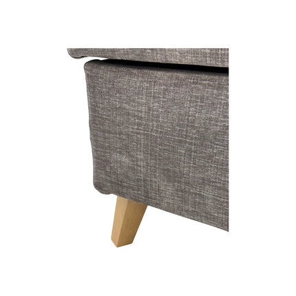 Coltar extensibil LARS, universal, stofa catifelata gri - Voss 07, cu lada depozitare, 223x161x83 cm